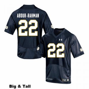 Notre Dame Fighting Irish Men's Kendall Abdur-Rahman #22 Navy Under Armour Authentic Stitched Big & Tall College NCAA Football Jersey RRR8799BR